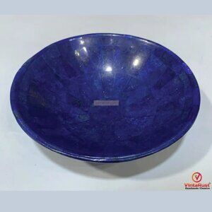 Handmade Lapis Lazuli Bowl: Boho Home Decor, Natural Stone Dish